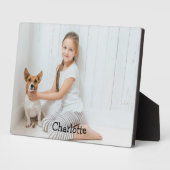 Stijlvol modern gepersonaliseerd foto monogram fotoplaat (Zijkant)