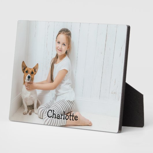 Stijlvol modern gepersonaliseerd foto monogram fotoplaat (Zijkant)