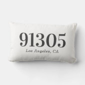 Stijlvol modern gepersonaliseerd postcode kussen (Achterkant)