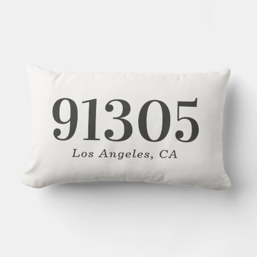 Stijlvol modern gepersonaliseerd postcode kussen (Voorkant)