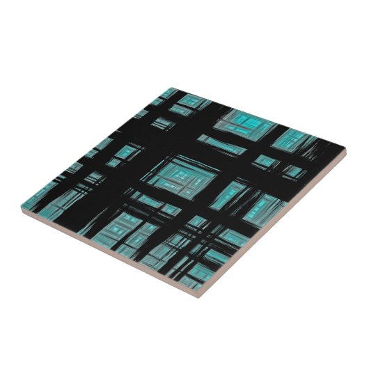 Stijlvol modern geruite patroon tegeltje (Zijkant)