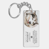Stijlvol, modern getitreerd citaat Foto Pet Herinn Sleutelhanger (Voorkant Links)