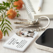 Stijlvol, modern getitreerd citaat Foto Pet Herinn Sleutelhanger (Voorkant Rechts)