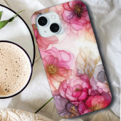 Stijlvol Modern Girly Pink | Waterverf Bloemen Case-Mate iPhone Case