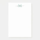 Stijlvol Modern Girly Script Monogram Blauwgroen G Post-it® Notes (Voorkant)