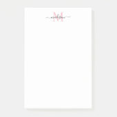 Stijlvol Modern Girly Script Monogram Blush Pink Post-it® Notes (Voorkant)