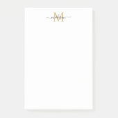Stijlvol Modern Girly Script Monogram Zwart Goud Post-it® Notes (Voorkant)