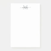 Stijlvol Modern Girly Script Monogram Zwart Grijs Post-it® Notes (Voorkant)