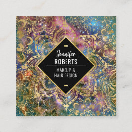 Stijlvol modern Gold Mandala Elegant Vierkante Visitekaartje