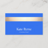 Stijlvol, modern Gold Stripe Cobalt Blue Visitekaartje (Voorkant)