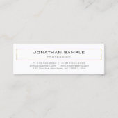Stijlvol, modern Gold White Design Trendy Plain Mini Visitekaartje (Voorkant)
