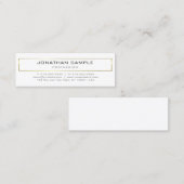 Stijlvol, modern Gold White Design Trendy Plain Mini Visitekaartje (Voorkant / Achterkant)
