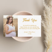stijlvol modern goud bedankt voor baby shower foto notitiekaartje
