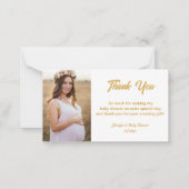 stijlvol modern goud bedankt voor baby shower foto notitiekaartje (Voorkant)