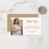 stijlvol modern goud bedankt voor baby shower foto notitiekaartje (Voorkant / Achterkant in situ)