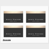 Stijlvol, modern goud en zwart gestreept rechthoekige sticker (Vel)