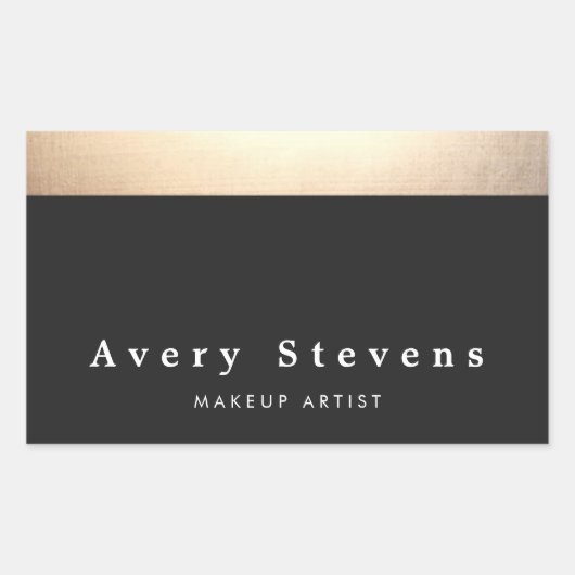 Stijlvol, modern goud en zwart gestreept rechthoekige sticker (Voorkant)