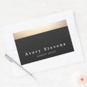 Stijlvol, modern goud en zwart gestreept rechthoekige sticker (Envelop)