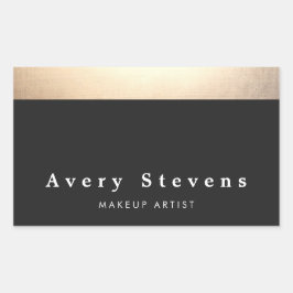 Stijlvol, modern goud en zwart gestreept rechthoekige sticker