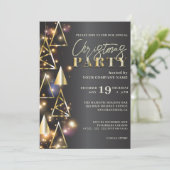 Stijlvol Modern Goud Zwart Zakelijk Kerstfeest Kaart (Staand voorkant)