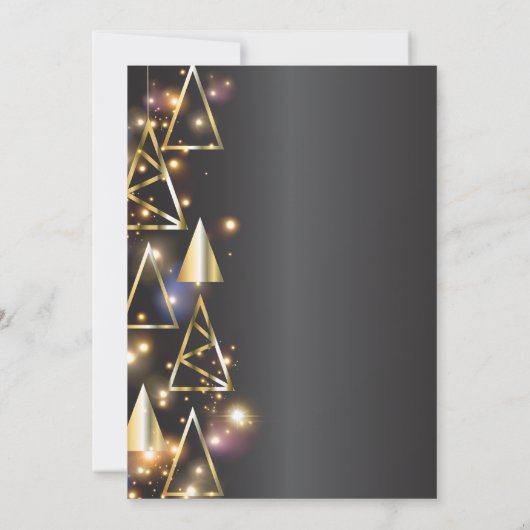 Stijlvol Modern Goud Zwart Zakelijk Kerstfeest Kaart (Achterkant)