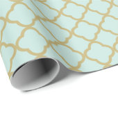 Stijlvol Modern Gouden Quatrefoil Patroon Bruiloft Cadeaupapier (Rol Hoek)