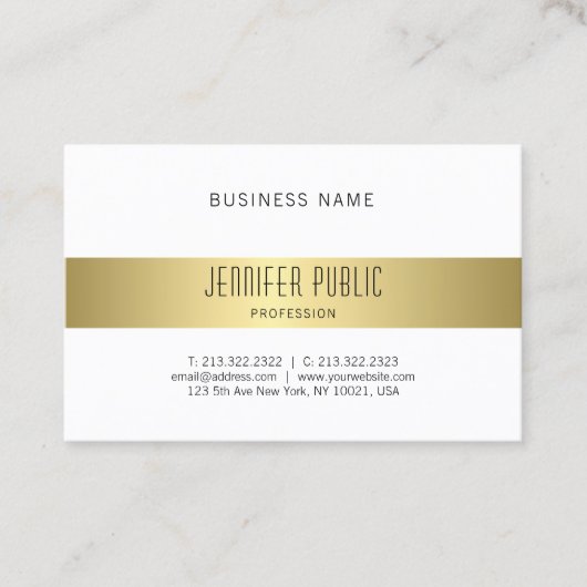 Stijlvol, modern, goudvormig design visitekaartje (Voorkant)