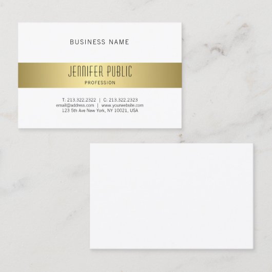Stijlvol, modern, goudvormig design visitekaartje (Voorkant / Achterkant)