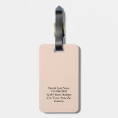 Stijlvol modern grafisch monogram, persoonlijk bei bagagelabel (Achterkant verticaal)