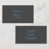 Stijlvol modern grijs blauw professioneel ontwerp visitekaartje (Voorkant / Achterkant)