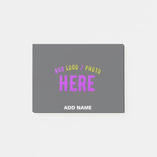 STIJLVOL MODERN GRIJS GEVERIFIEERD BRANDED POST-IT® NOTES (Voorkant)