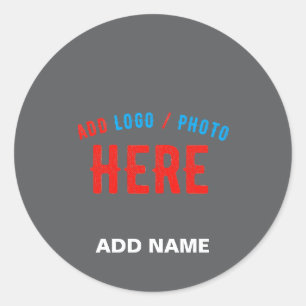 STIJLVOL MODERN GRIJS GEVERIFIEERD BRANDED RONDE STICKER