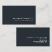 Stijlvol modern grijsblauw, verfijnd rendy visitekaartje (Voorkant / Achterkant)