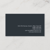 Stijlvol modern grijsblauw, verfijnd rendy visitekaartje (Achterkant)