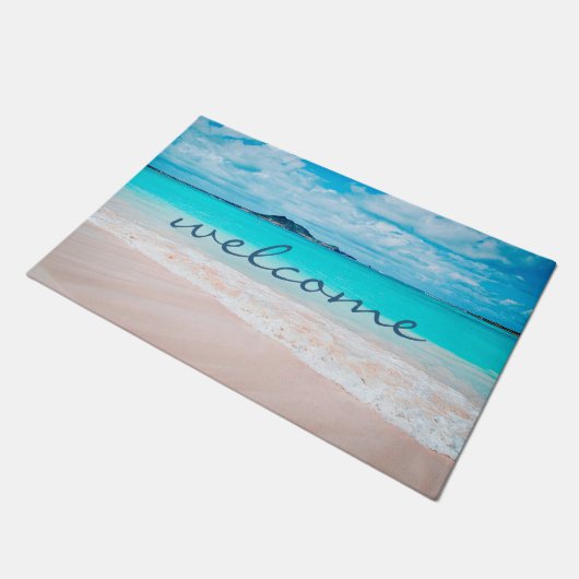 Stijlvol modern Hawaii tropisch strand Welkom Deurmat (Schuin)