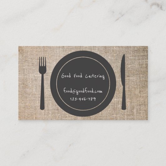 Stijlvol, modern heupcatering visitekaartje (Voorkant)