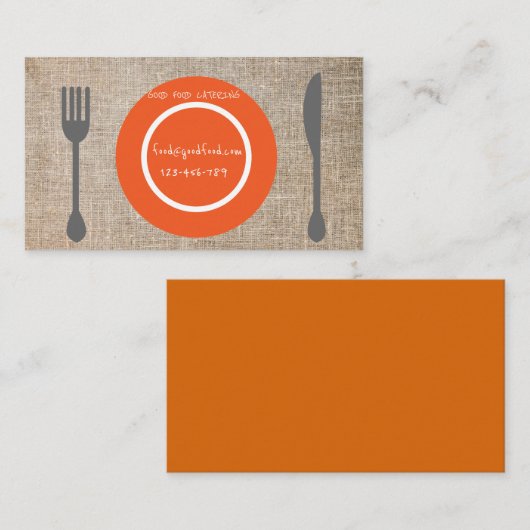 Stijlvol, modern heupcatering visitekaartje (Voorkant / Achterkant)