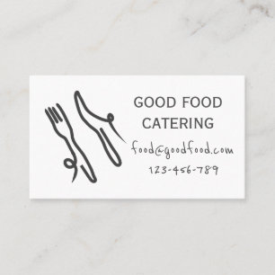 Stijlvol modern heupcatering zwart-wit visitekaartje
