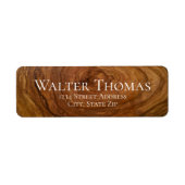 Stijlvol modern houten adreslabels etiket (Voorkant)