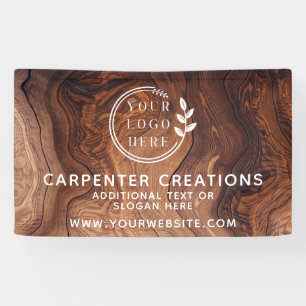 Stijlvol Modern Houten Timmermanswerk Logo Spandoek