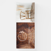 Stijlvol Modern Houten Timmervak Logo Foto Spandoek (Verticaal)