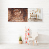 Stijlvol Modern Houten Timmervak Logo Foto Spandoek (Insitu)