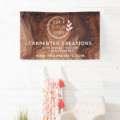 Stijlvol Modern Houten Timmervak Logo Spandoek (Insitu)