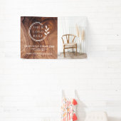 Stijlvol modern houten timmerwerk logo foto spandoek (Insitu)