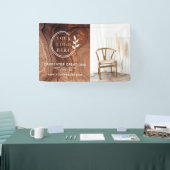 Stijlvol modern houten timmerwerk logo foto spandoek (Beurs)