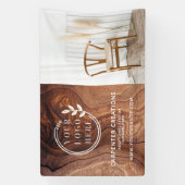 Stijlvol modern houten timmerwerk logo foto spandoek (Verticaal)