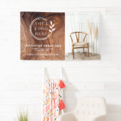 Stijlvol modern houten timmerwerk logo foto spandoek (Insitu)