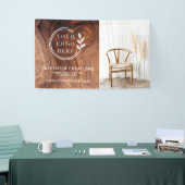 Stijlvol modern houten timmerwerk logo foto spandoek (Beurs)