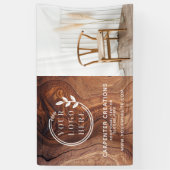 Stijlvol modern houten timmerwerk logo foto spandoek (Verticaal)