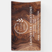 Stijlvol Modern Houten Timmerwerk Logo Spandoek (Verticaal)